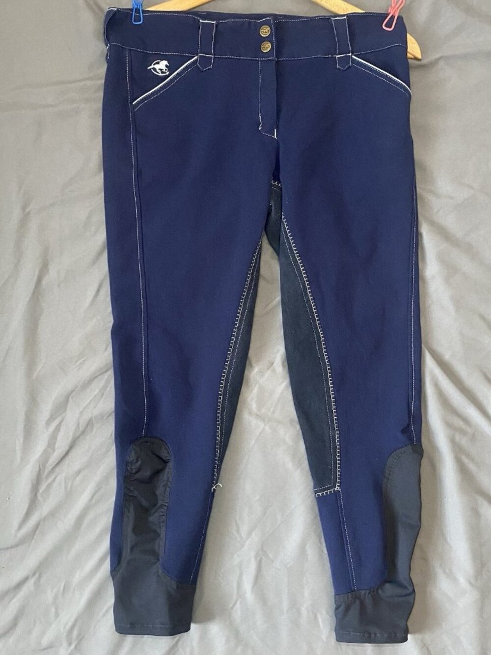 Piper SmartPak Women’s Full Seat Riding Breeches 32R Navy Stretch Equestrian